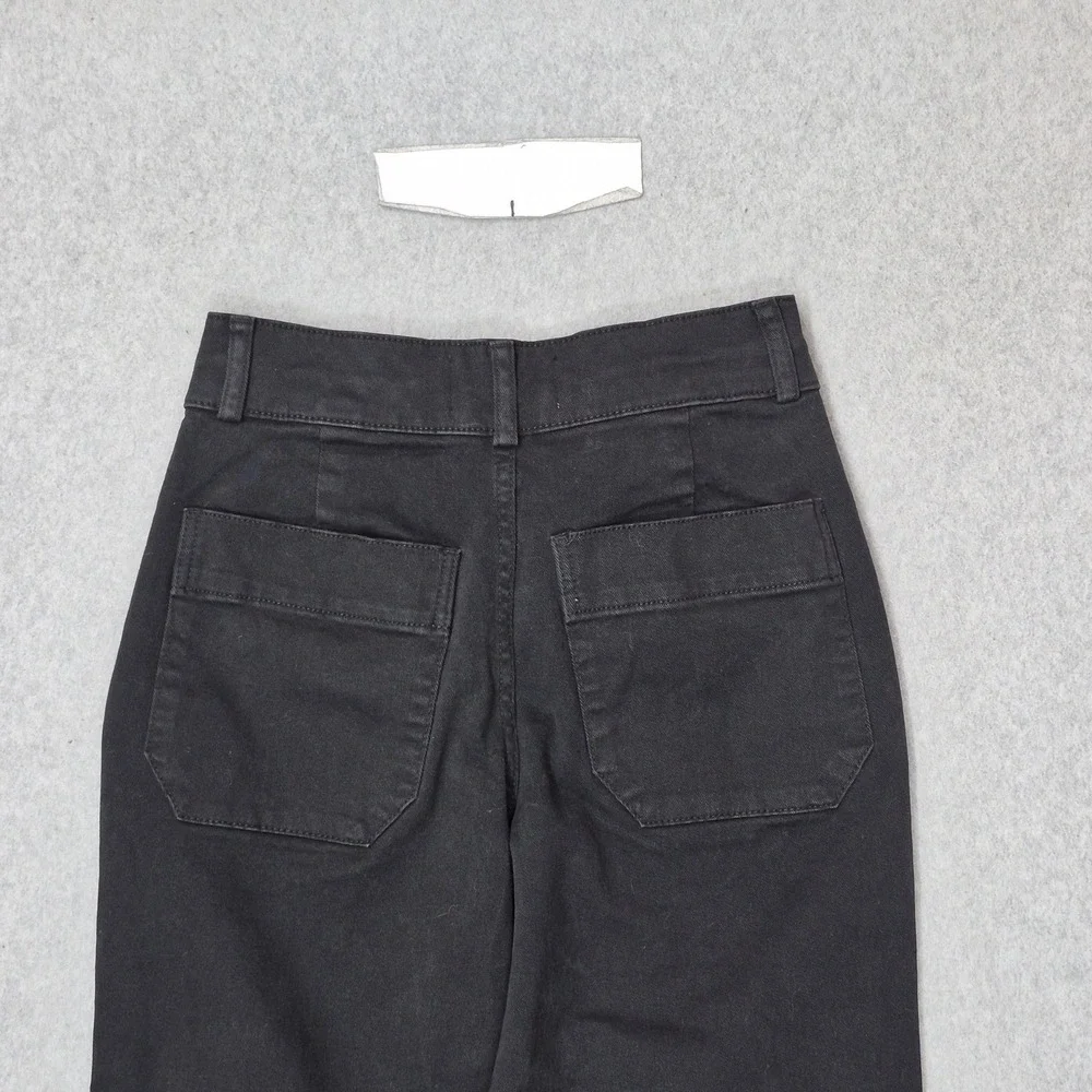 Everlane Women Pants 2 Black Twill Organic Cotton Taper Ankle 25